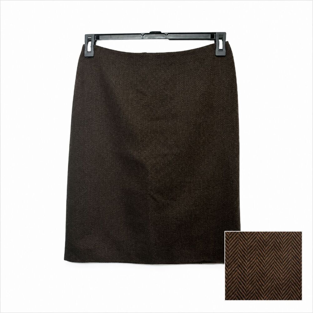 Dolce & Gabbana Womens Sz IT38 US4 Herringbone Virgin Wool Pencil Skirt Italy - Picture 3 of 16